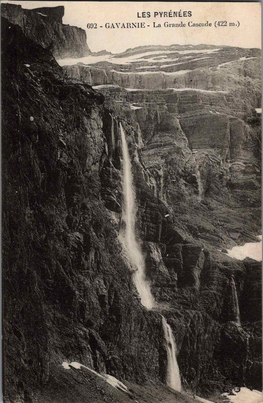 Vintage Old Postcard The Gavarnie Wateralls Pyrenees France Unposted