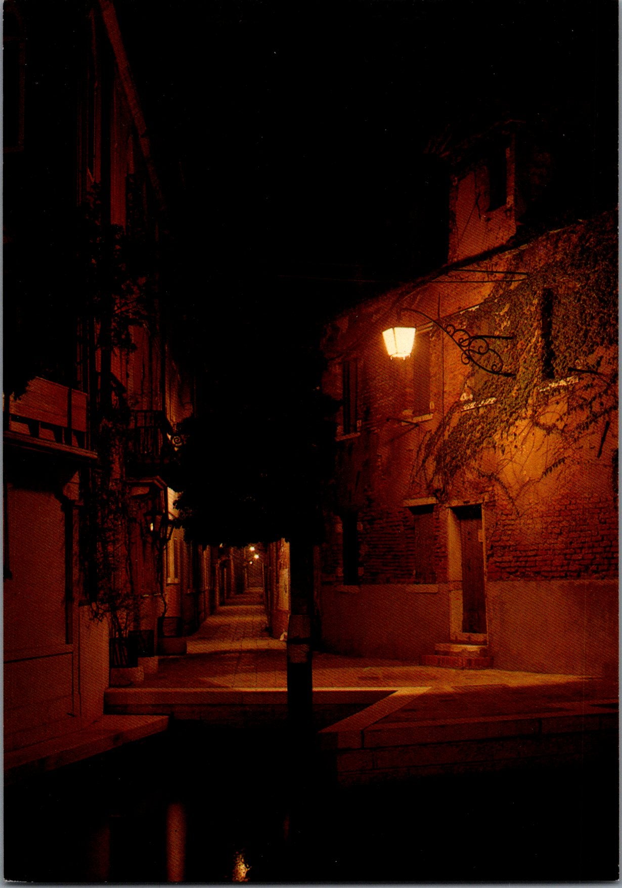 Vintage Old Postcard A Night Scene Venice Italy Unposted