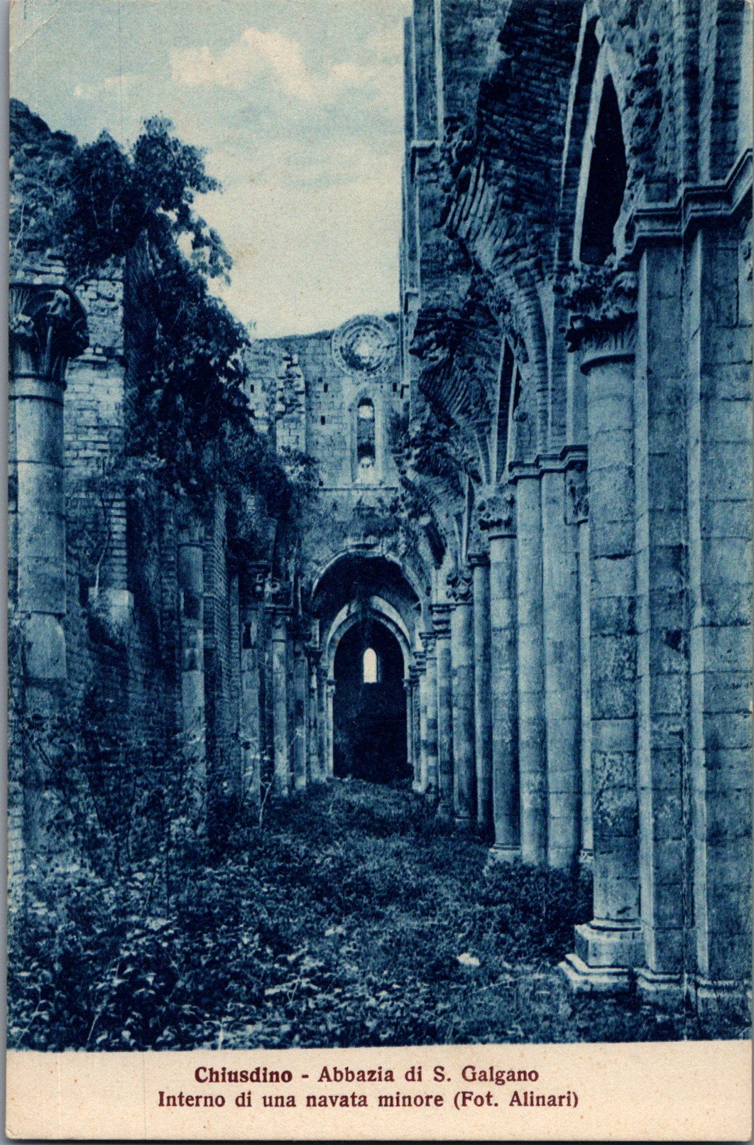 Vintage Postcard Interior Of A Minor Nave Abbey Of San Galgano Chiusdino Italy