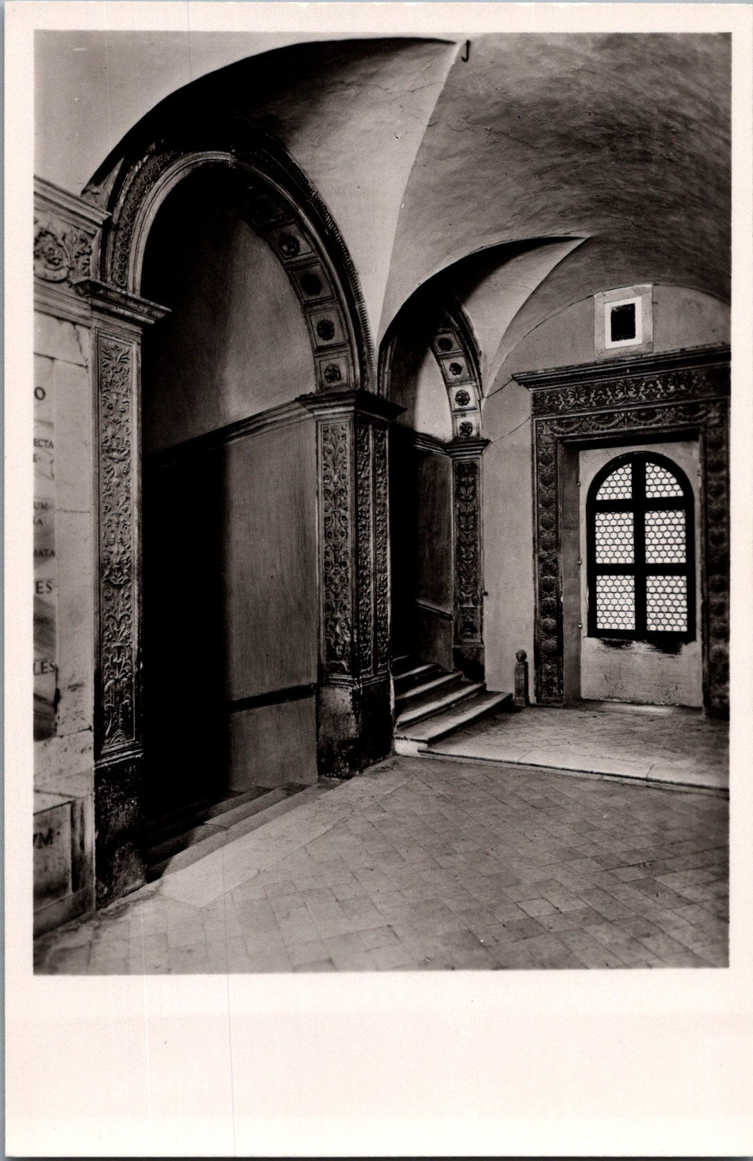 Vintage Postcard Staircase And Window On The First Floor Balcony Ducal Palace