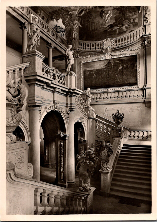 Vintage Postcard Ebrach Abbey Staircase By Balthazar Neumann Germany Unposted