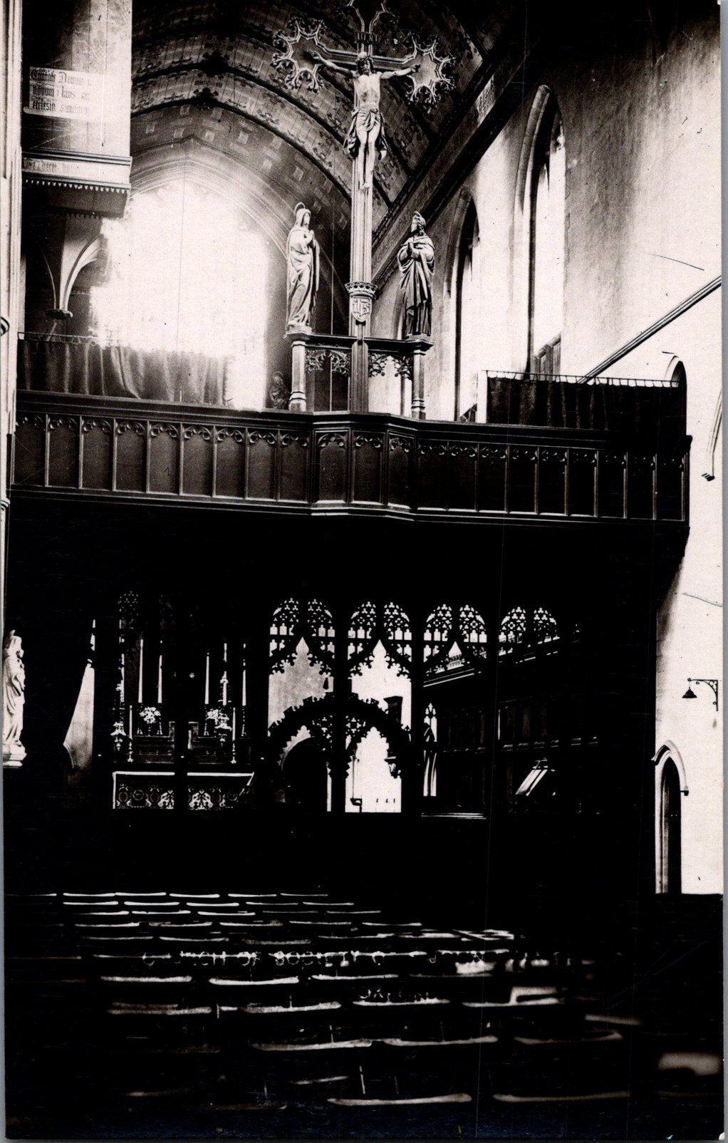 Vintage Postcard Interior Of The Church Of Society Unposted