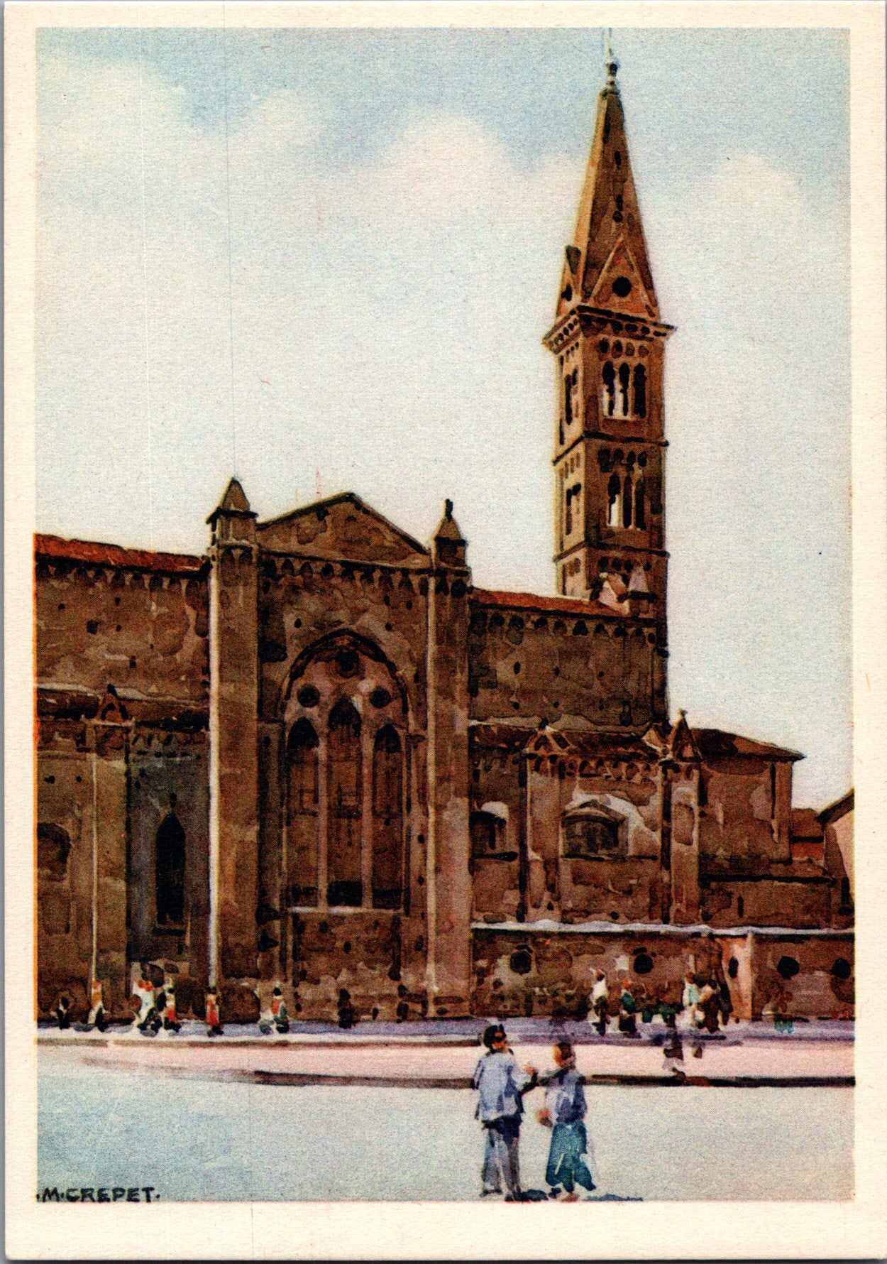 Vintage Postcard Basilica of Santa Maria Novella By Angelo Maria Crepet Italy