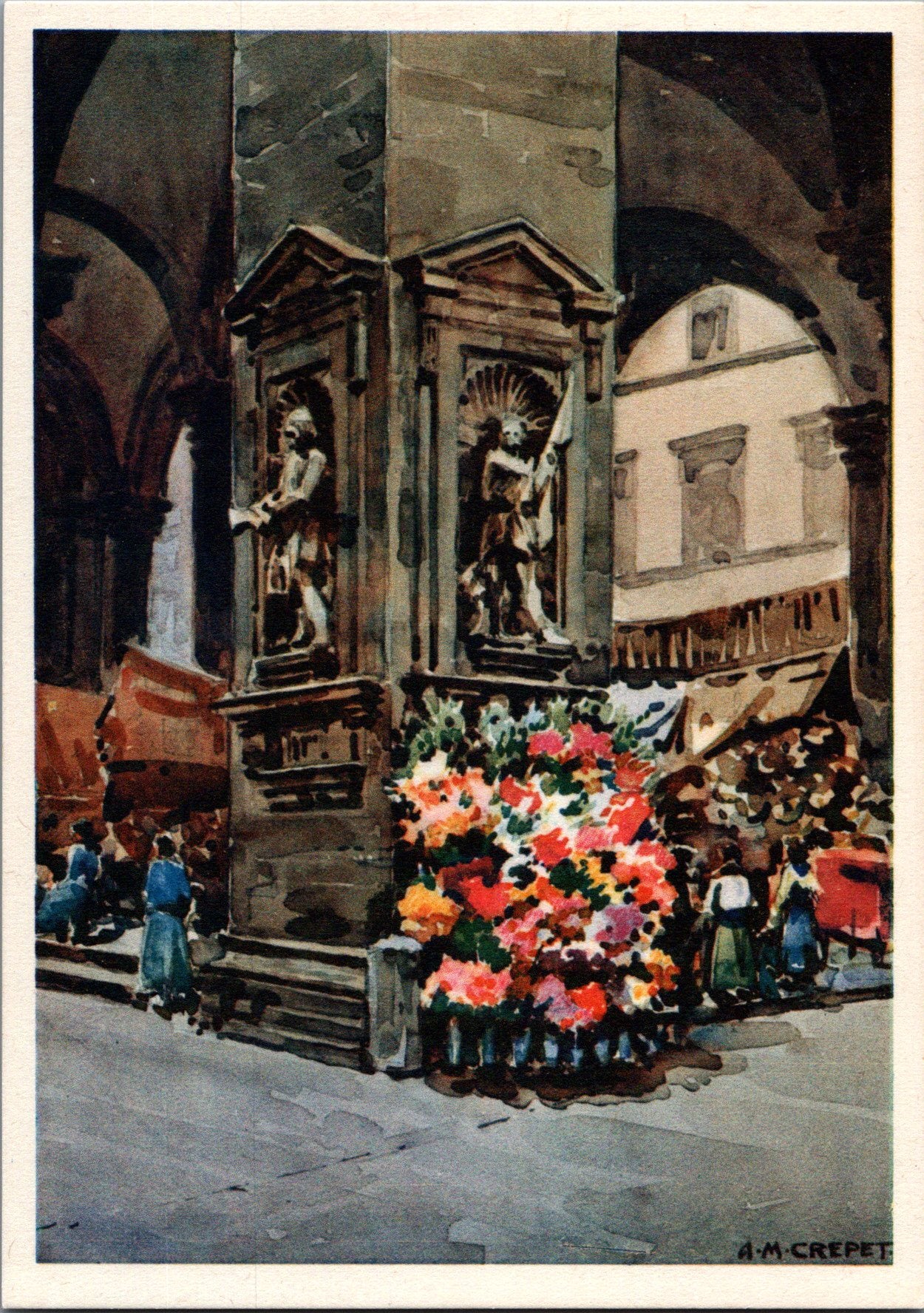 Vintage Postcard Loggia del Mercato Nuovo By Angelo Maria Crepet Florence Italy