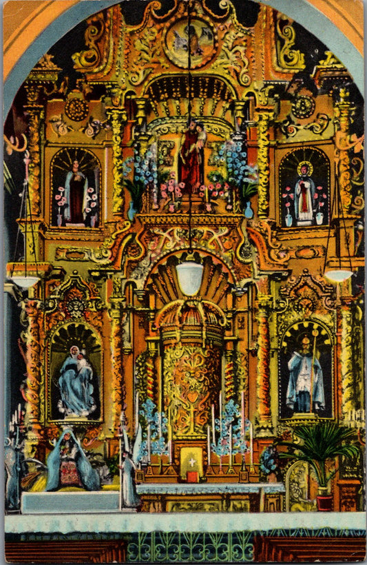 Vintage Postcard The Altar Carved By Spanish Artist Saint Joseph Church Panama