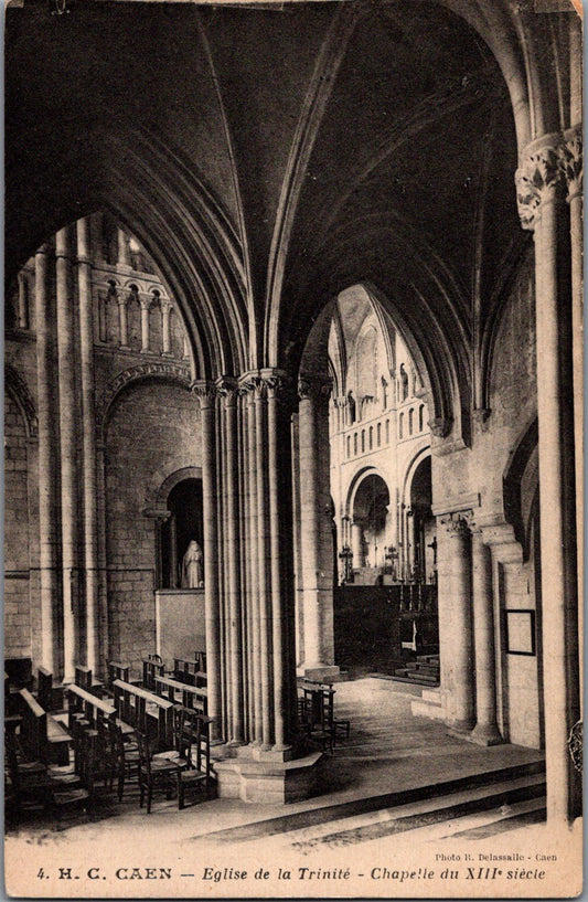 Vintage Postcard The Trinity Church 13th Century Chapel Caen France Posted