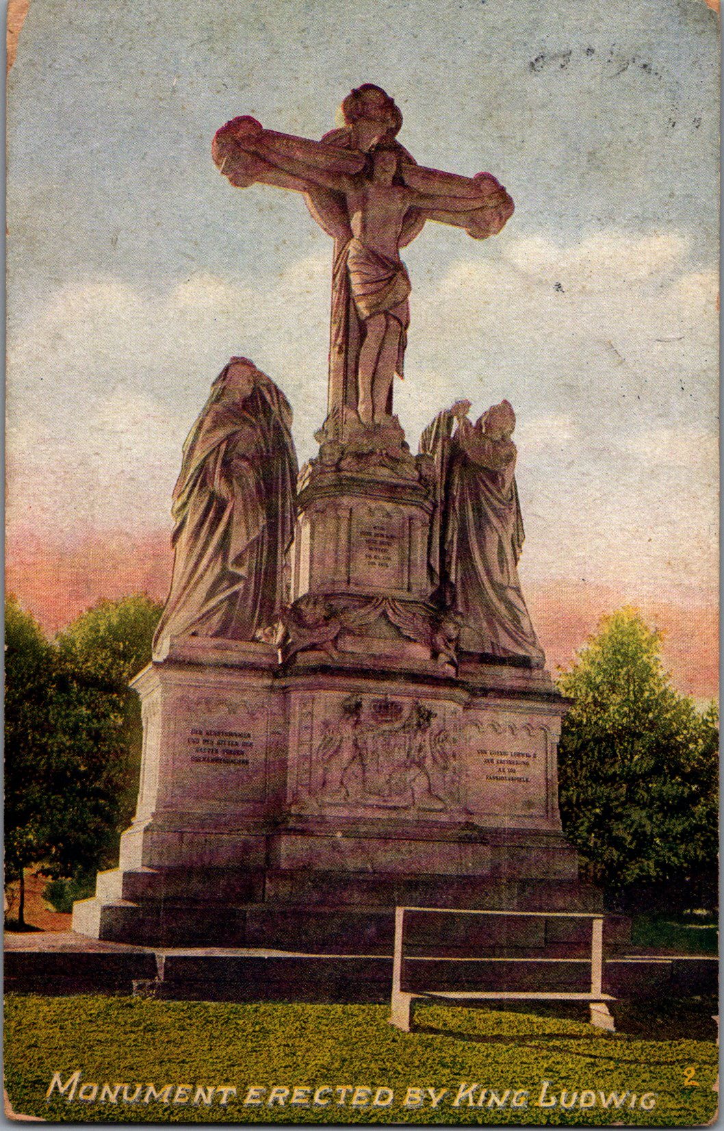 Vintage Postcard A Monument Erected By King Ludwig Bavaria Germany Posted