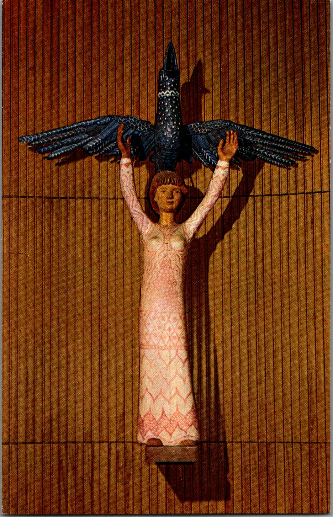 Vintage Postcard The Teakwood Statue By Henrick Starke Denmark Unposted