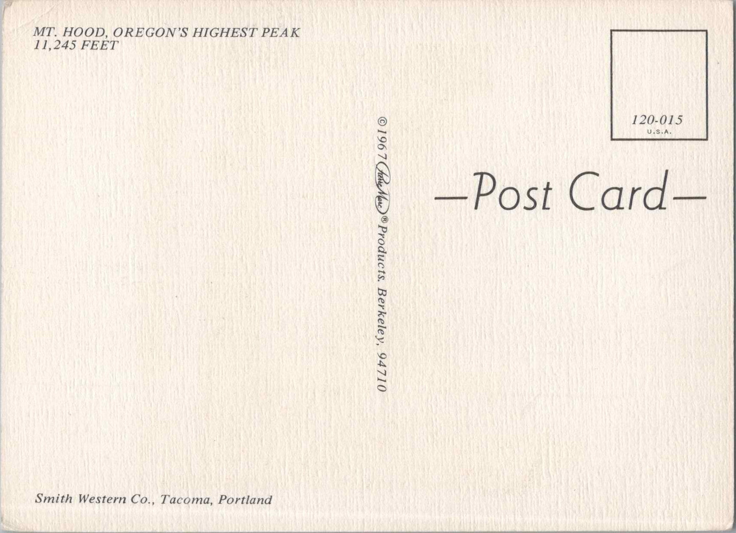 Vintage Postcard Mount Hood Oregon's Highest Peak United States Unposted