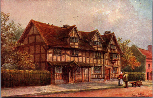 Vintage Postcard Shakepeares Birthplace Stratford On Avon England United Kingdom