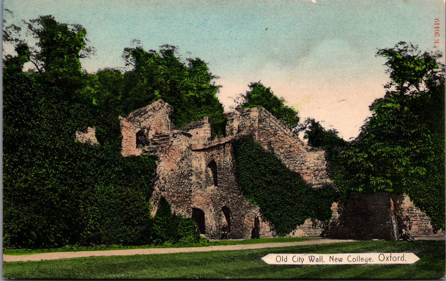 Vintage Postcard Old City Wall New College Oxford England United Kingdom