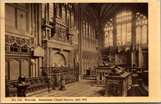 Vintage Postcard Beauchamp Chapel Interior Warwick England United Kingdom