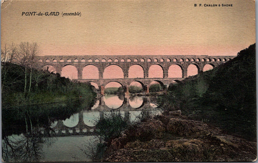 Vintage Postcard Ensemble Pont du Gard By Chalon Saone France Unposted