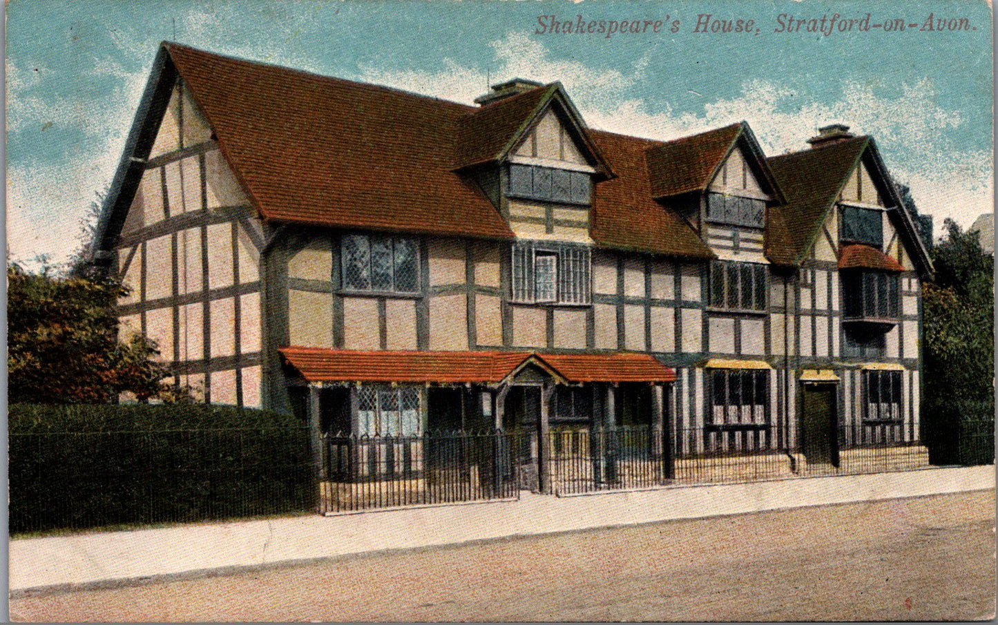 Vintage Postcard Shakespeare's House Stratford On Avon United Kingdom Unposted