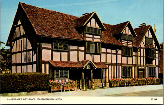 Vintage Postcard Shakespeare's Birthplace Straford Upon Avon England Unposted