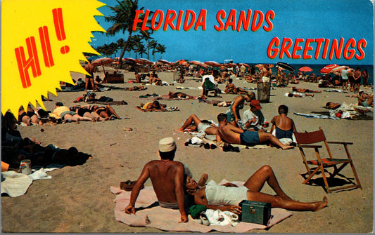 Vintage Postcard Getting A Georgous Tan On Florida Sands United States Unposted