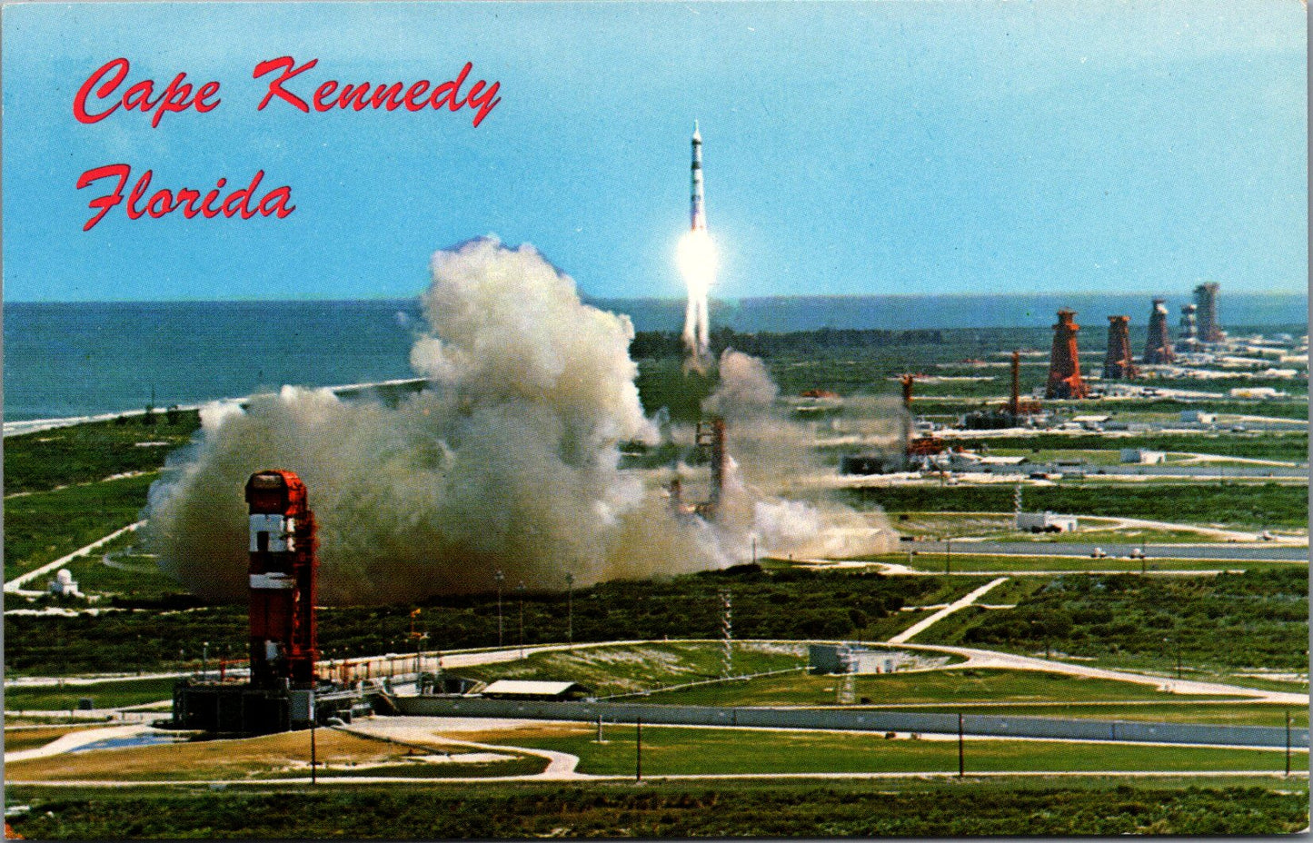 Vintage Postcard Aerial View Cape Kennedy Florida United States Unposted