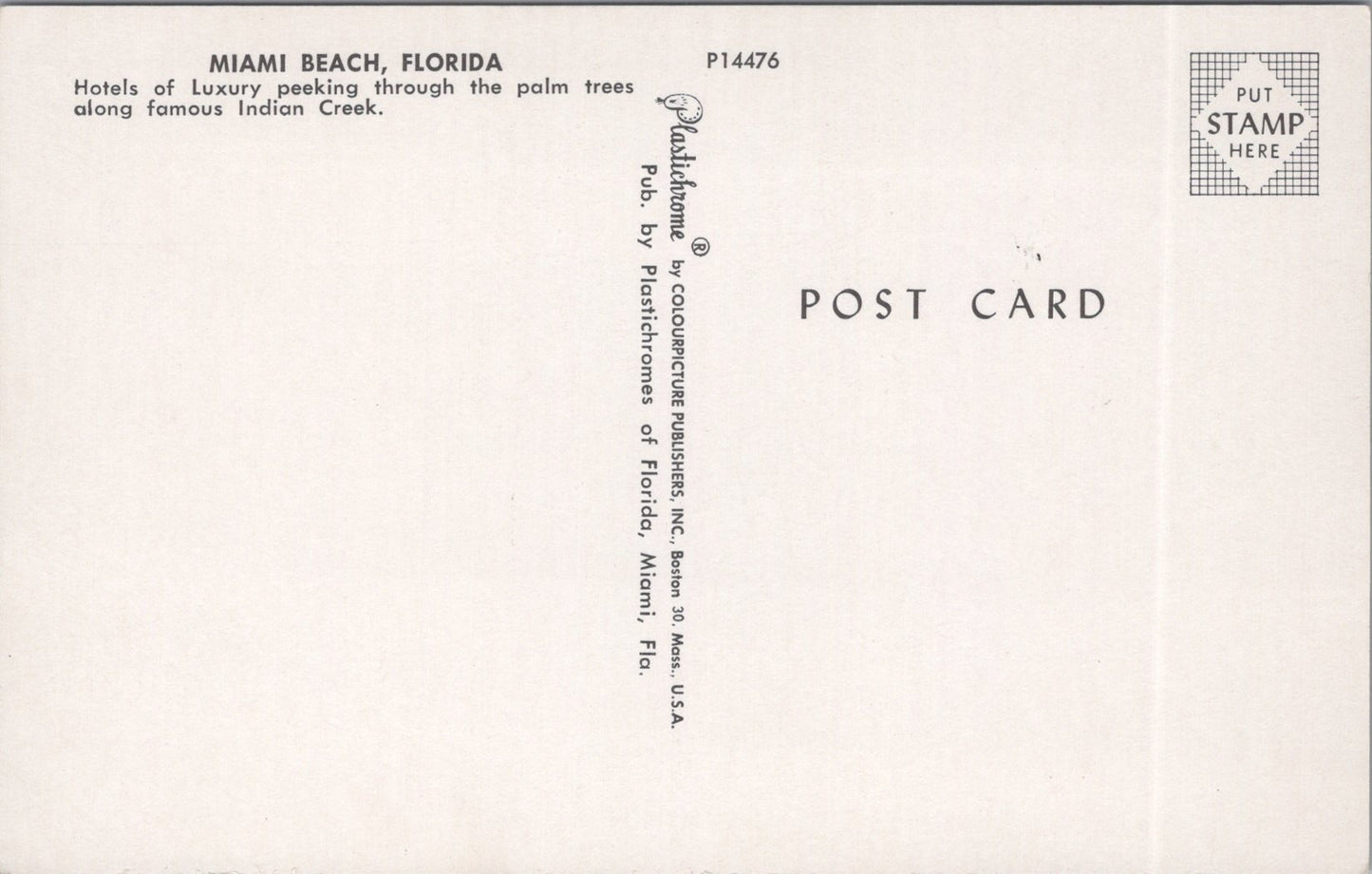 Vintage Postcard Hello From Miami Beach Florida United States Palm Trees