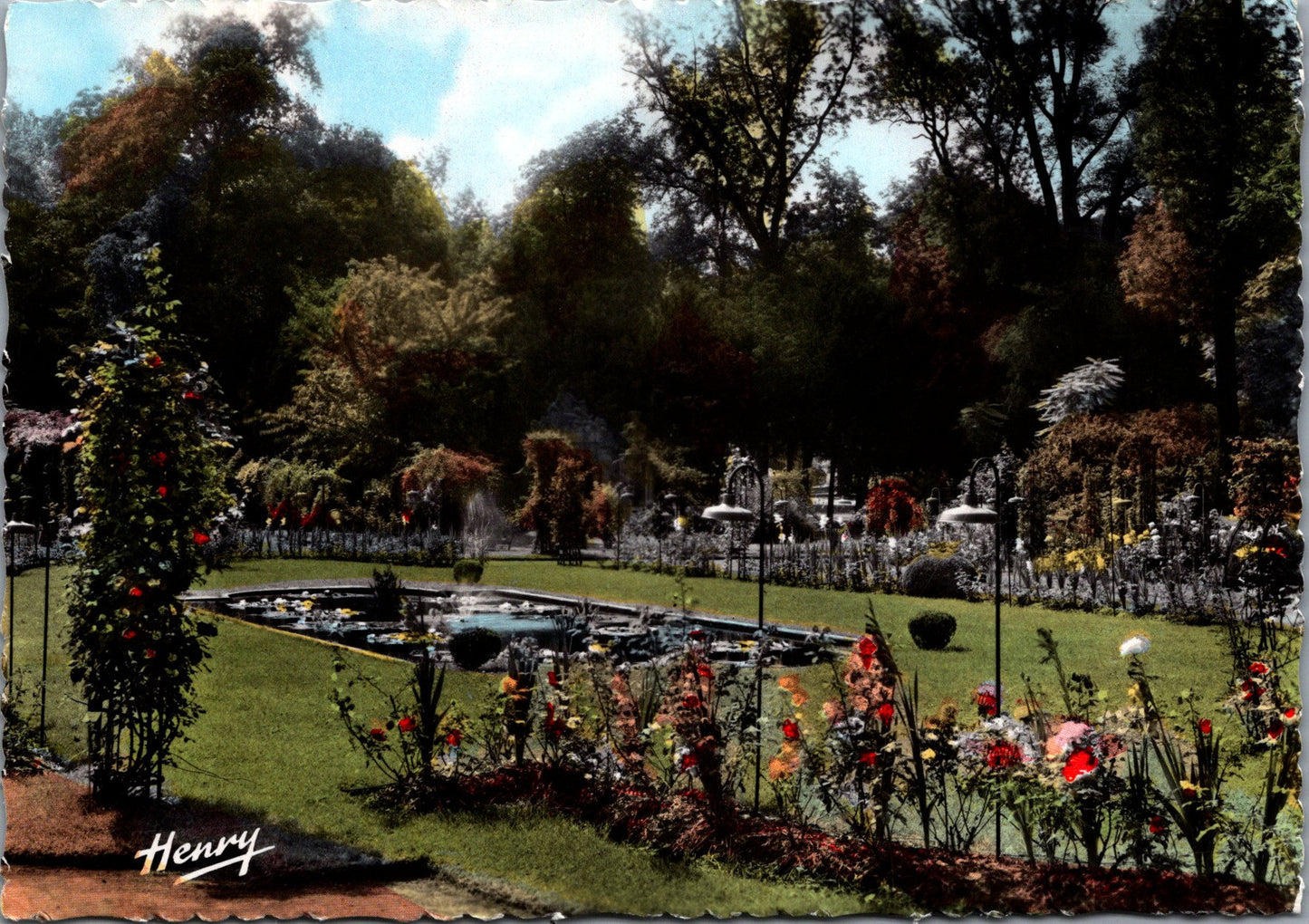 Vintage Postcard Photo Of The Rose Garden Parc de la Pépinière Nancy France