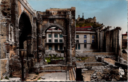 Vintage Postcard The Door Of The Forum And The theater Vienne Isere France