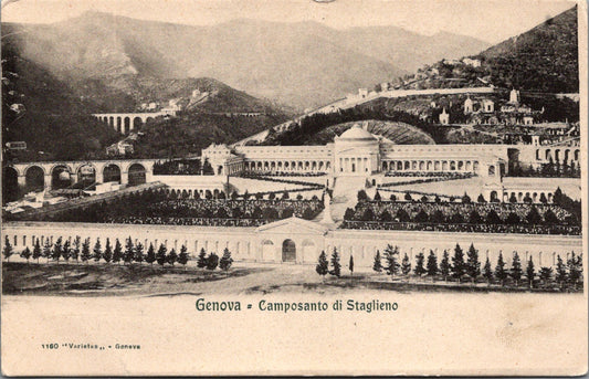 Vintage Postcard The Monumental Cemetery Of Staglieno Genoa Italy Unposted