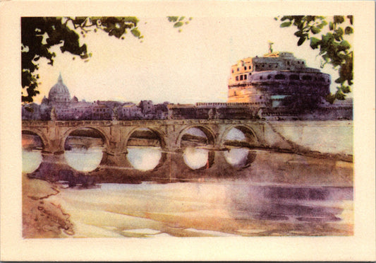 Vintage Postcard Castel Sant'Angelo Saint Peter's Basilica Rome Italy Unposted