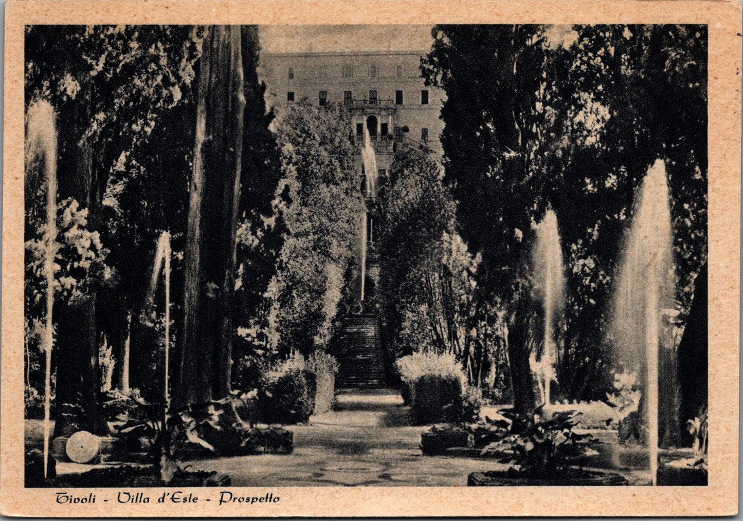 Vintage Postcard Prospectus Villa d'Este Tivoli Italy Unposted