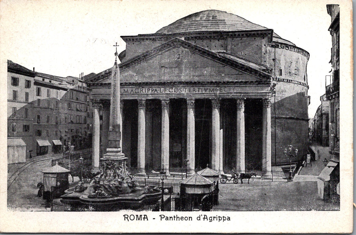 Vintage Postcard The Pantheon Marcus Agrippa Temple Rome Italy Unposted