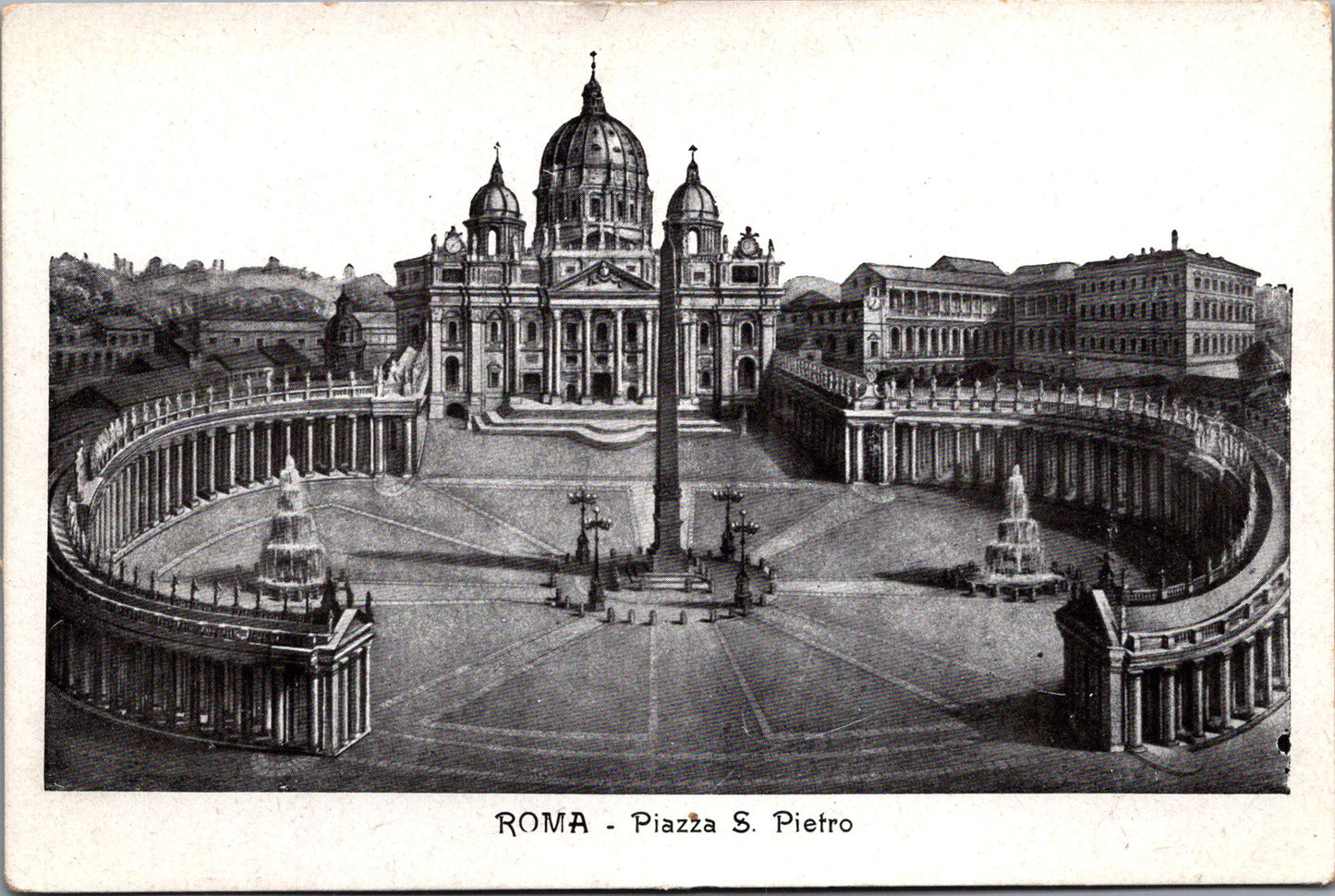 Vintage Postcard The Saint Peter's Square Vatican City Rome Italy Unposted