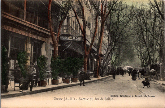 Vintage Postcard Avenue du Jeu de Ballon Grasse France Unposted