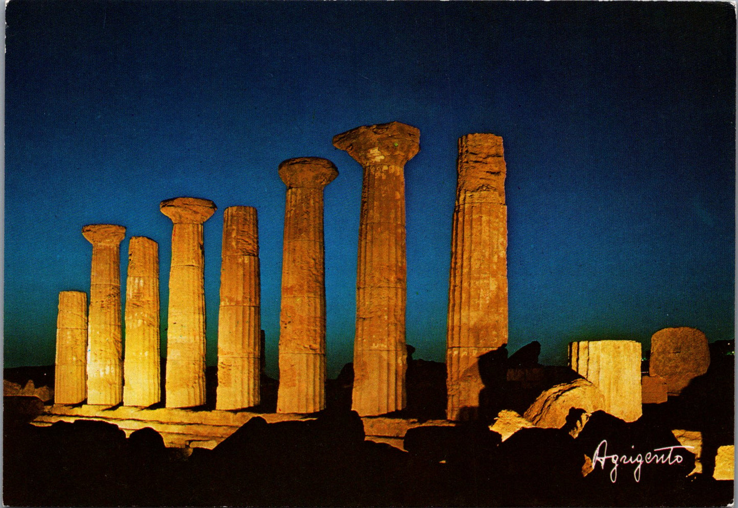 Vintage Postcard The Temple Of Hercules Historical Argrigento Italy Unposted