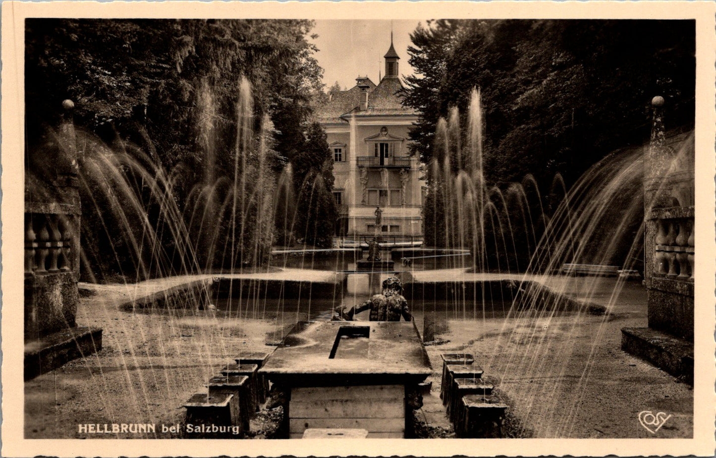 Vintage Postcard Princely Table Water Art Hellbrunn Salzburg Austria Unposted