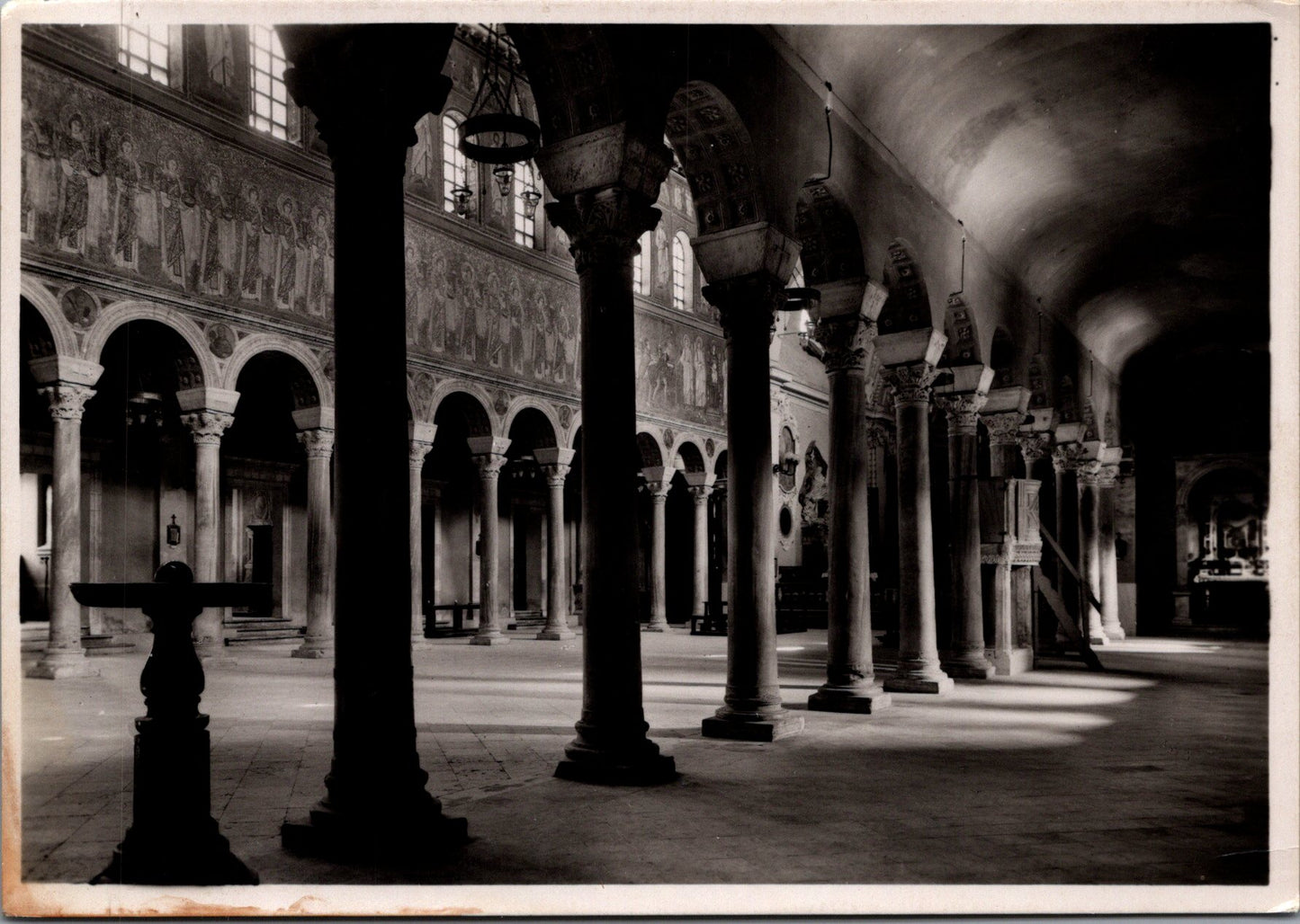 Vintage Postcard Interior Seen From Right Nave Basilica di Sant'Apollinare Nuovo