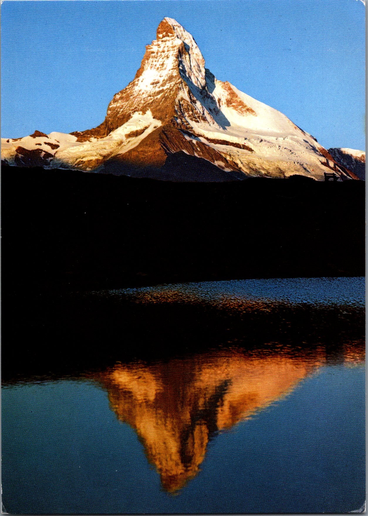 Vintage Postcard Sunrise At The Stellisee Zermatt Switzerland Unposted