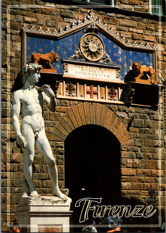 Vintage Postcard Entrance Of The Old Building Florence Italy Unposted