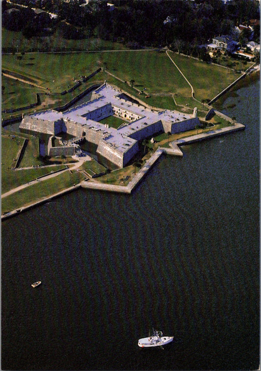 Vintage Postcard Aerial View Of Castillo de San Marcos Saint Augustine Florida