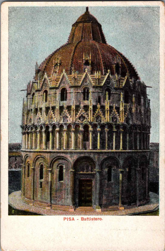 Vintage Postcard The San Giovanni Baptistery Pisa Italy Unposted