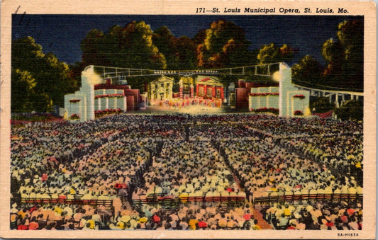 Vintage Postcard The St. Louis Municipal Opera Theatre Missouri Posted 1955