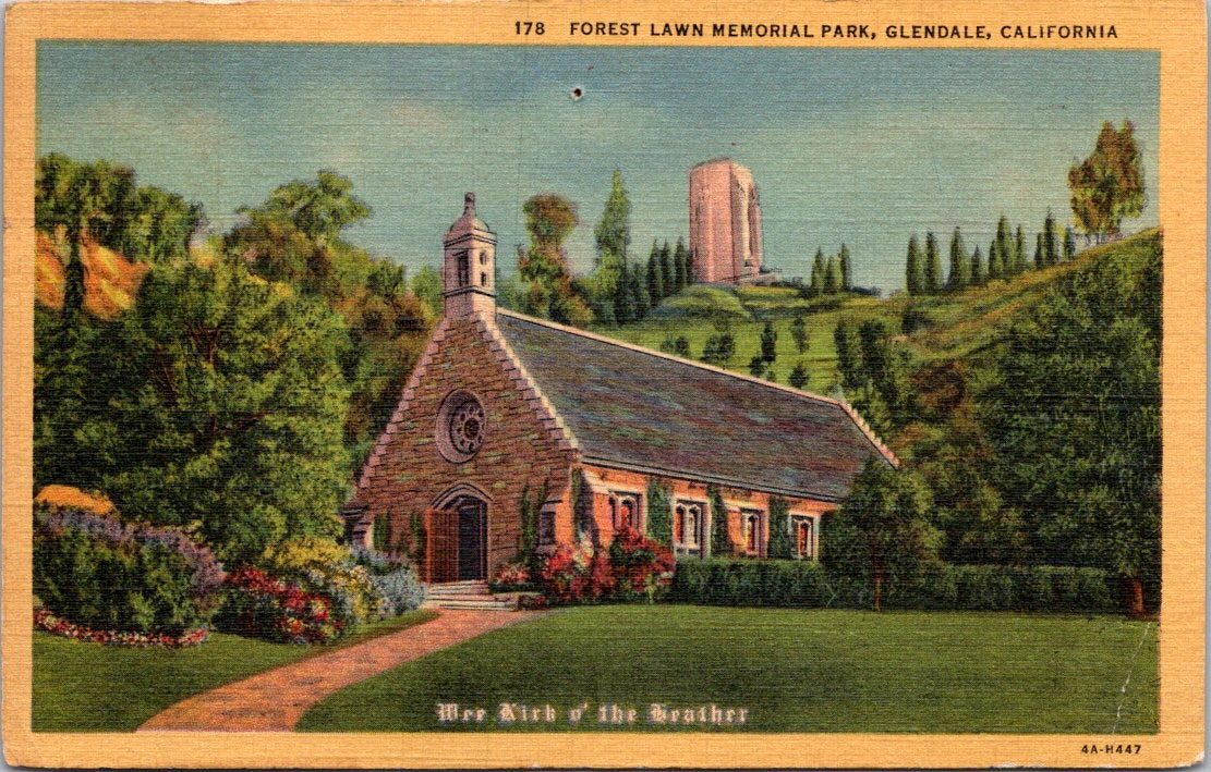 Vintage Postcard Glencairn Replica Of Annie Laurie's Church Posted 1950