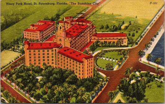 Vintage Postcard The Sunshine City Vinoy Park Hotel St. Petersburg Florida