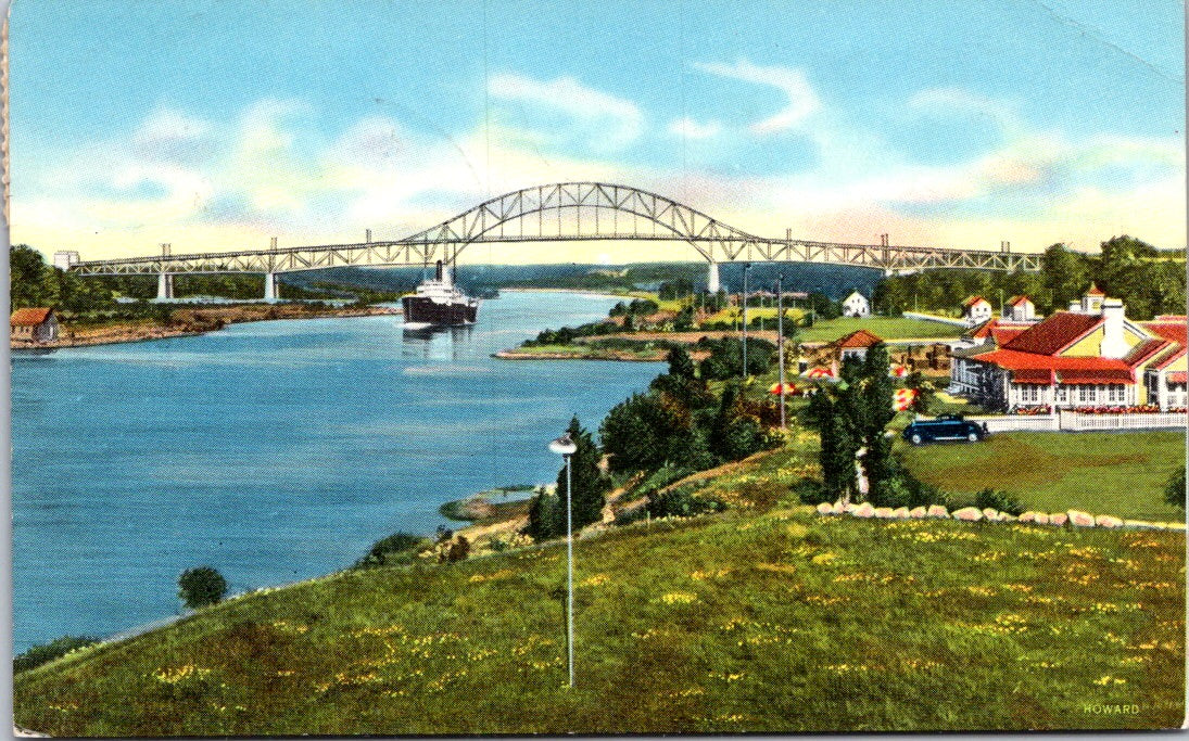 Vintage Postcard Bourne Bridge Cape Cod Massachusetts Posted 1953 US 5 Cents