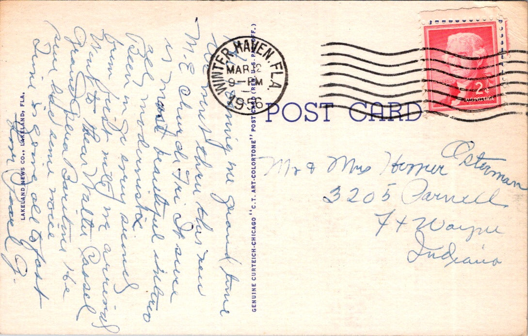 Vintage Postcard Beymer Methodist Church Winter Haven Florida Posted 1956