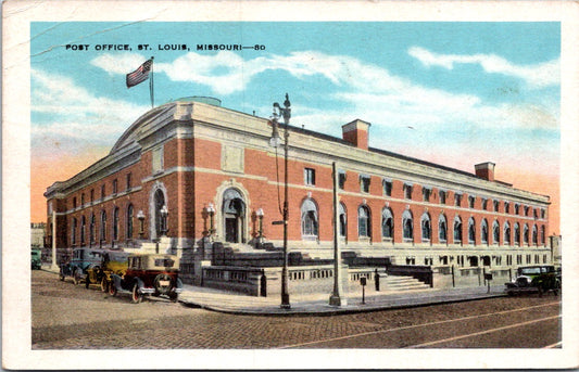 Vintage Postcard Post Office St Louis Missouri 18th And Clark Avenue Posted 1933