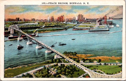 Vintage Postcard Peace Bridge Buffalo New York Posted 1931 Once Cent