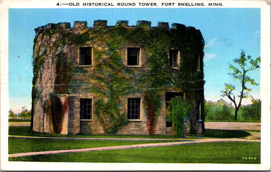 Vintage Postcard Old Historical Round Tower Fort Snelling Minnesota Posted