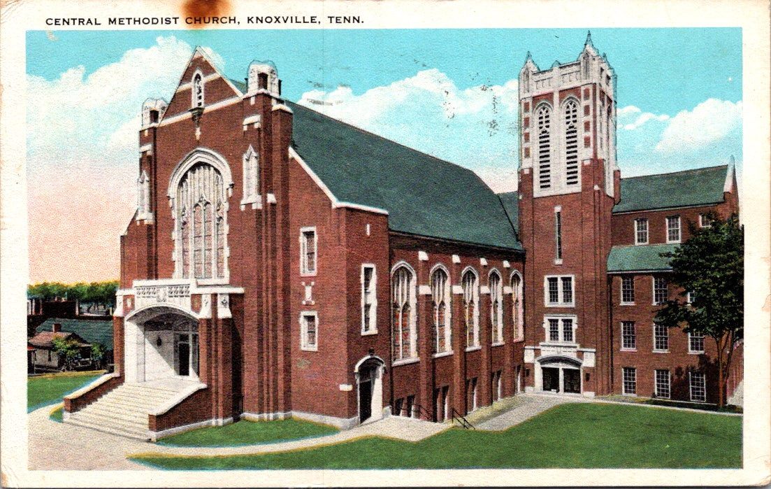 Vintage Postcard Central Methodist Church Knoxville Tennessee Posted 1933