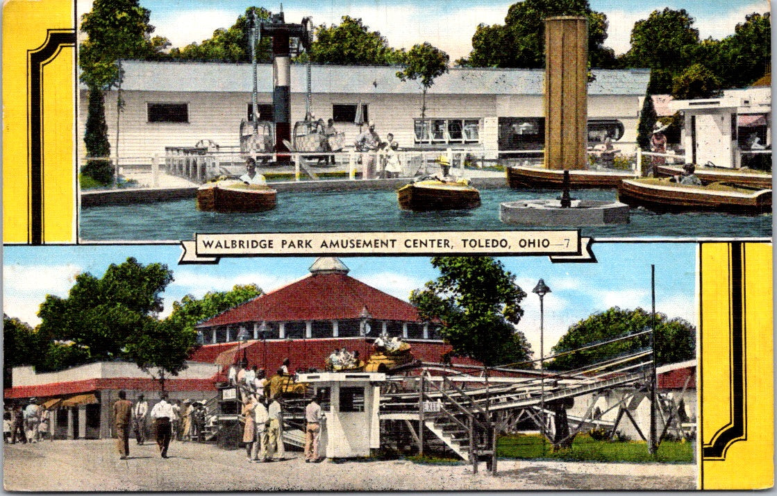 Vintage Postcard Walbridge Park Amusement Center Toledo Ohio Posted 1946