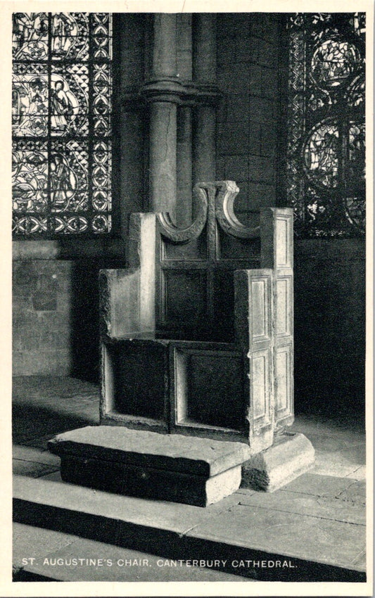 Vintage Postcard St. Augustine's Chair Canterbury Cathedral England Unposted