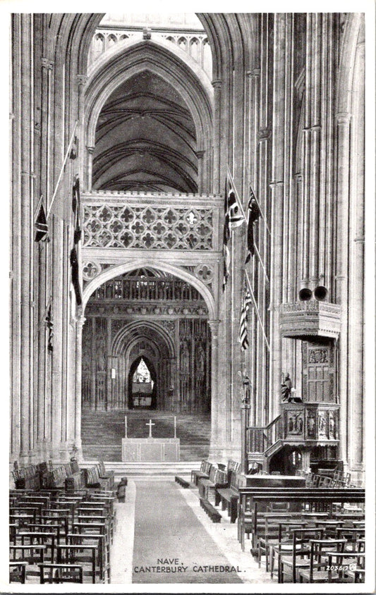 Vintage Postcard The Nave Canterbury Cathedral England United Kingdom Unposted '