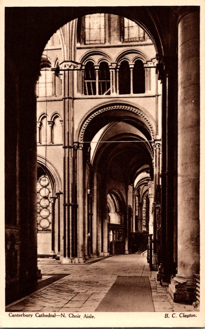 Vintage Postcard Choir Aisle Canterbury Cathedral United Kingdom Unposted